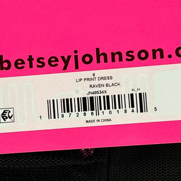 Betsey Johnson Corset Midi Dress 8 Black Lip Print Tulle Mesh Whimsical Romantic - Picture 12 of 15